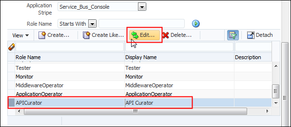 Application Roles results page