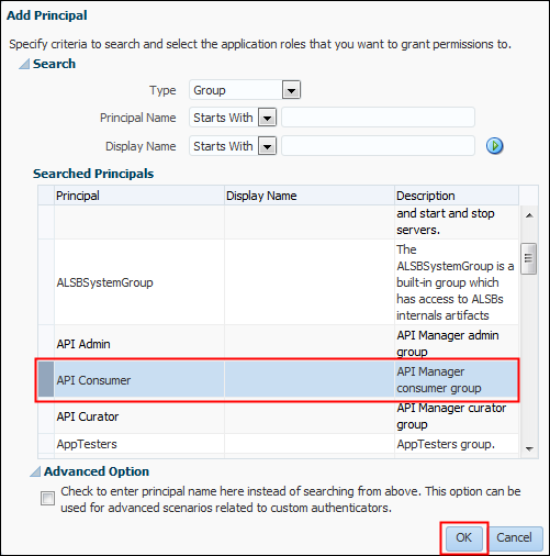 Add Principal results page