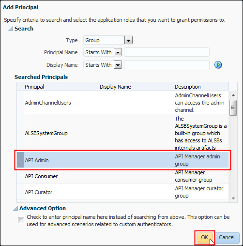 Add Principal results page