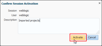 Confirm Session Activation page