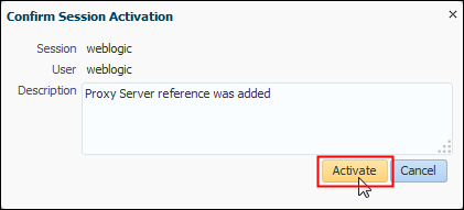 Confirm Session Activation page