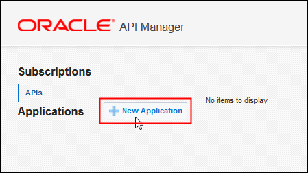 Oracle API Manager Subscriptions page