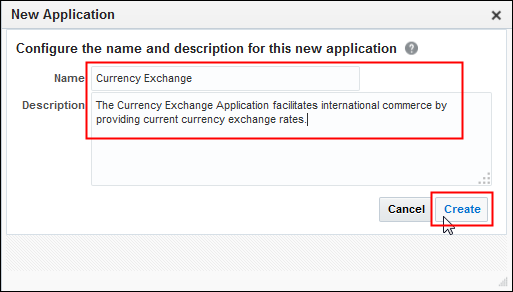 New Application page