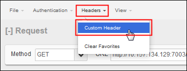 RESTClient Headers menu
