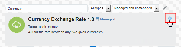 API Manager catalog page