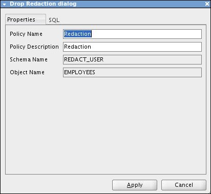 Managing Database Redaction Using Oracle SQL Developer