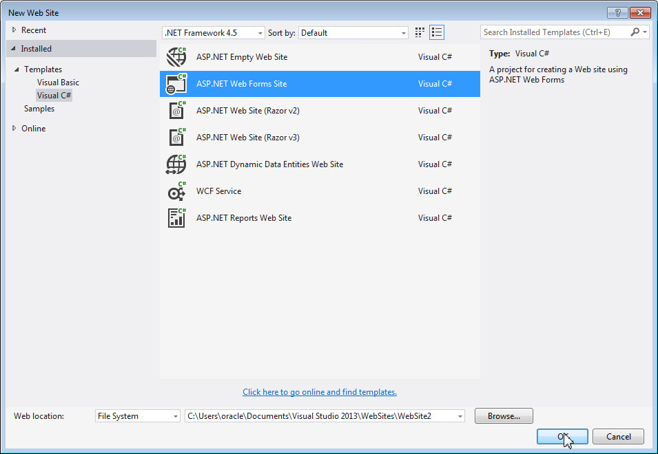 Creating a New Website Project