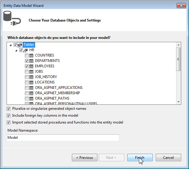 Creating a new ADO.NET Entity Data Model
