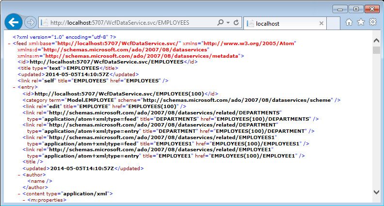 Creating a WCF Data Service with EDM data