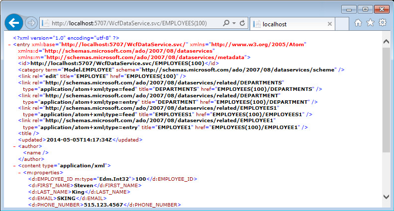 Creating a WCF Data Service with EDM data