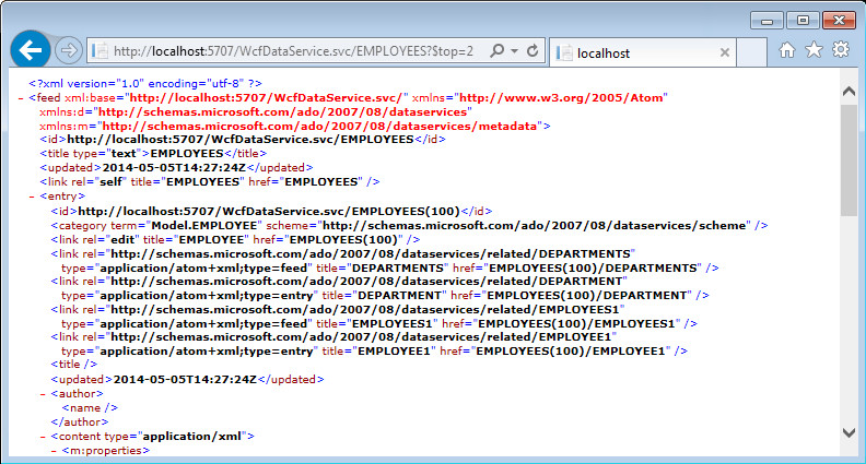 Creating a WCF Data Service with EDM data