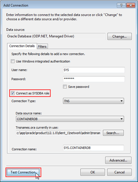 Connecting to the Container Database as a SYSDBA