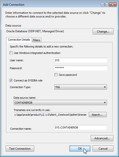 Connecting to the Container Database as a SYSDBA