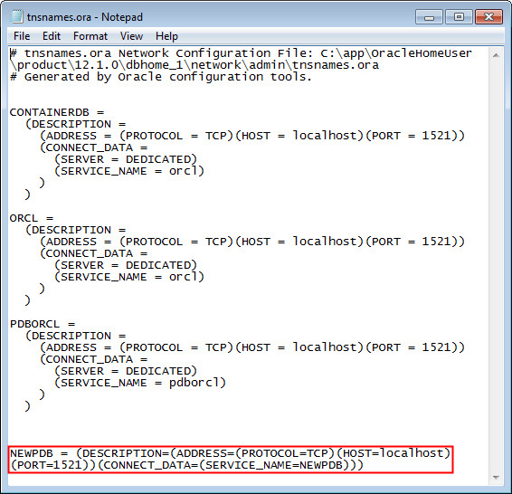 Creating a New Pluggable Database