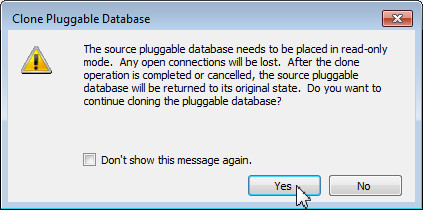 Cloning the Pluggable Database