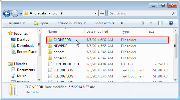 Cloning the Pluggable Database