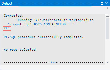 Verifying the Compatibility of the Pluggable Database with the Container Database