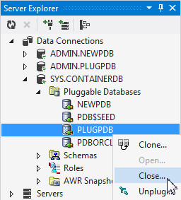 Closing a Pluggable Database