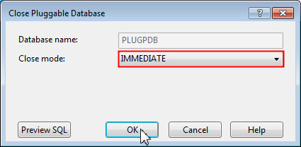 Closing a Pluggable Database