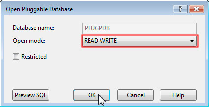 Opening the Pluggable Database
