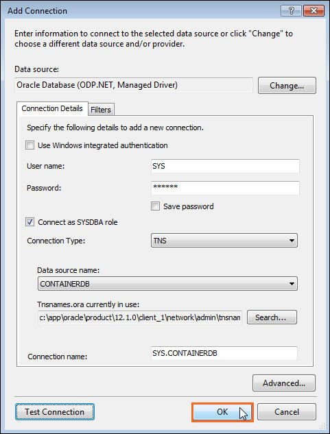 Using Multitenant Container Databases in Visual Studio