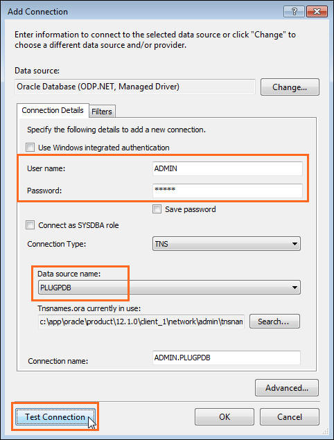 Using Multitenant Container Databases in Visual Studio