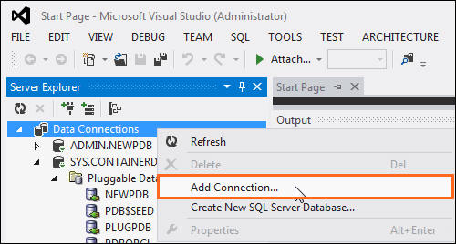 Using Multitenant Container Databases in Visual Studio