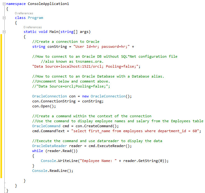 Getting Started with ODP.NET, Managed Driver