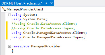 Migrating from ODP.NET, Unmanaged Driver to ODP.NET, Managed Driver