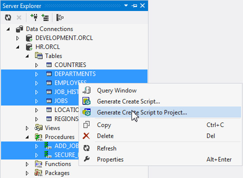 Generating the Create Script