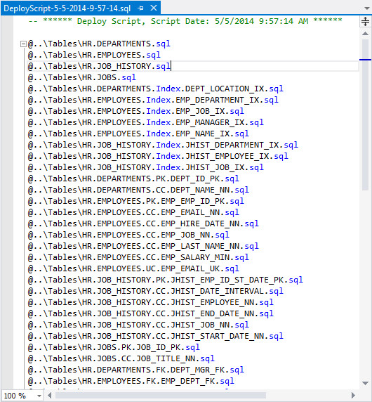 Generating the Create Script