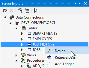 Modifying the DEVELOPMENT Schema