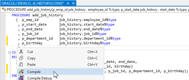 Modifying the DEVELOPMENT Schema