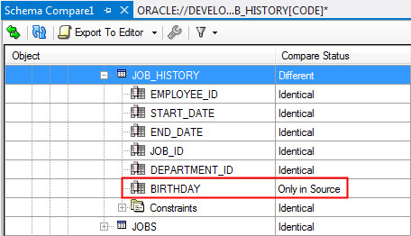 Viewing Schema Differences and Generating Diff Scripts