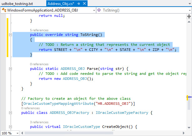 Modifying the ToString method of the UDT Custom Classes