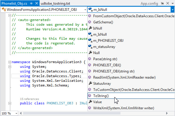 Modifying the ToString method of the UDT Custom Classes