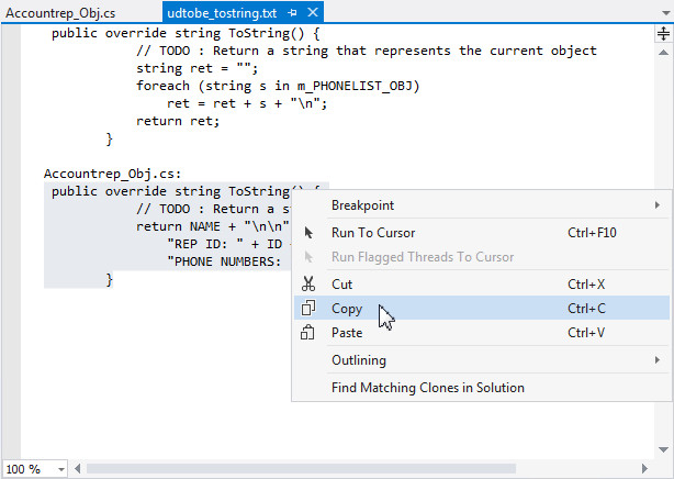 Modifying the ToString method of the UDT Custom Classes