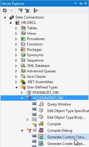 Generating Custom Classes for User-Defined Types