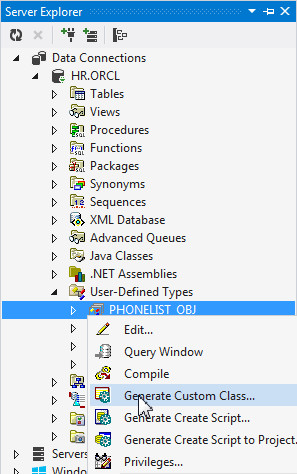 Generating Custom Classes for User-Defined Types