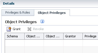 Object Privileges tab