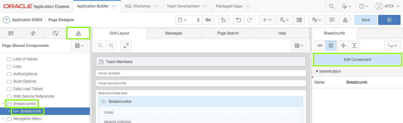 Select the Breadcrumb