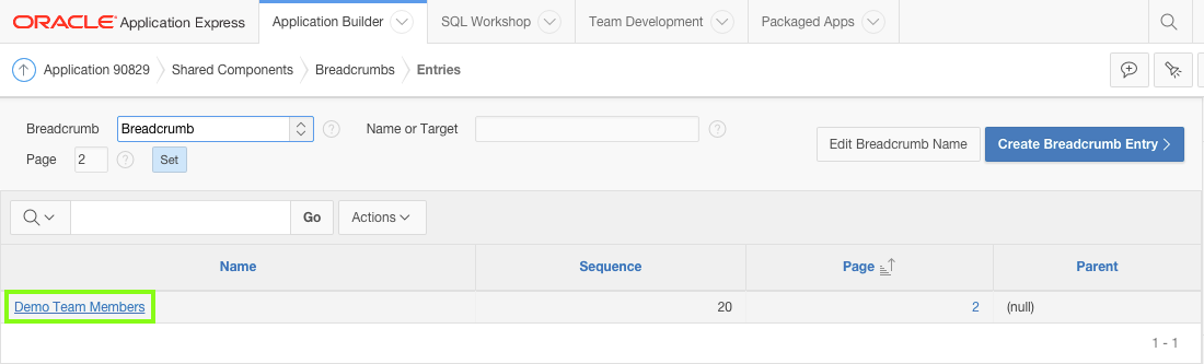 Select the Breadcrumb