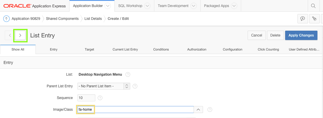 Go to next list entry