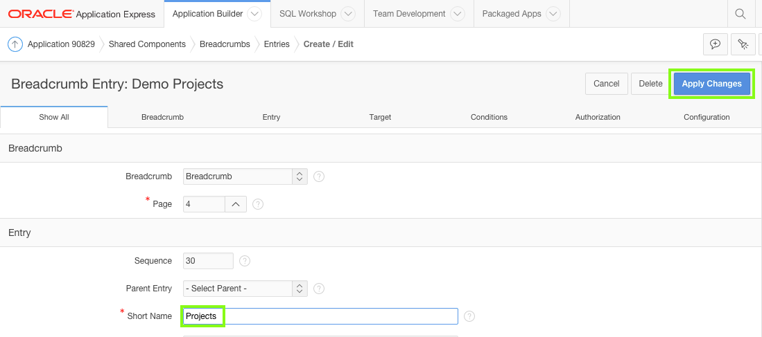 Enter Breadcrumb name