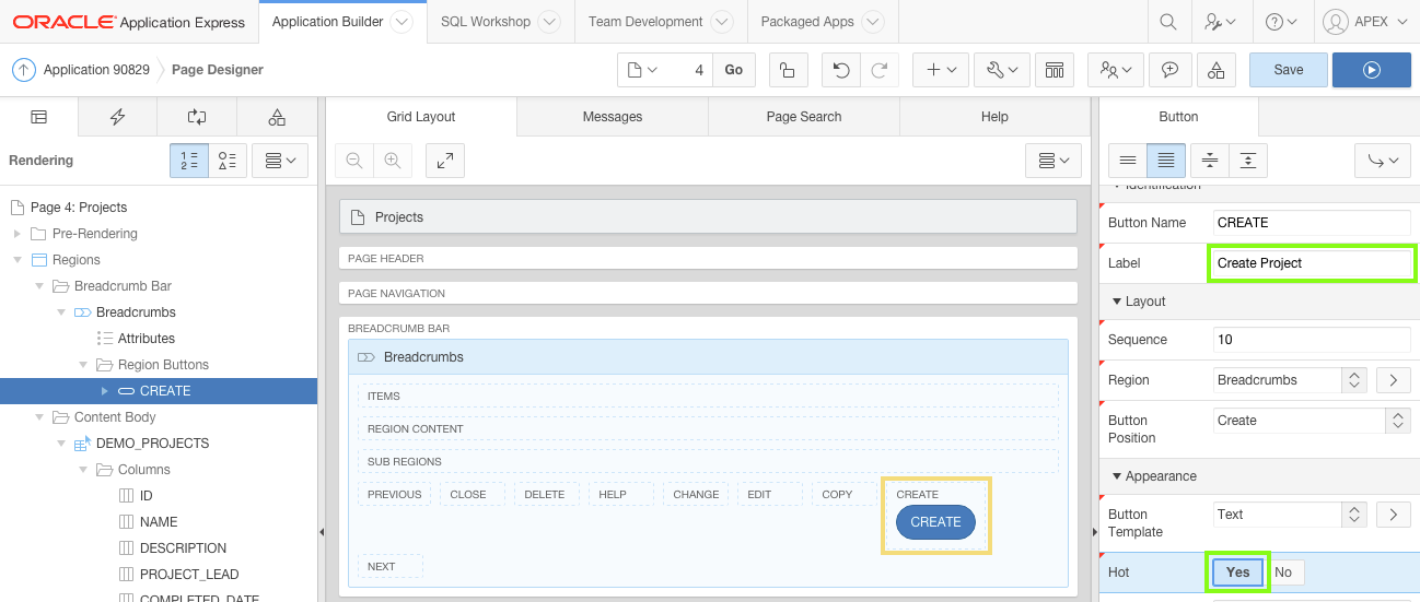 Edit Button Attributes