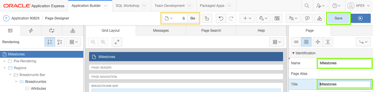 Enter Page Attributes