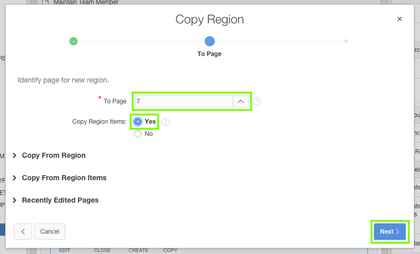 Set Copy Region