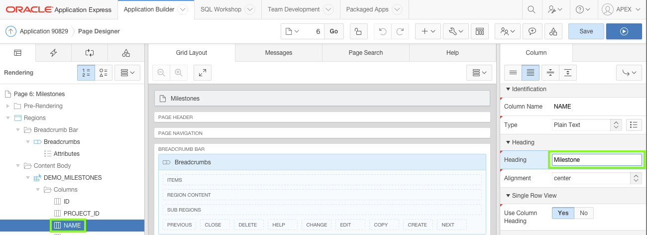 Set Column Attributes