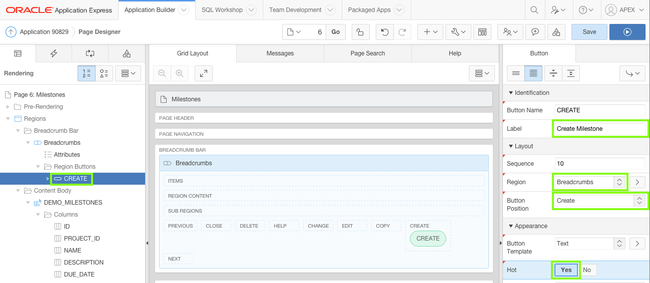 Edit Button Attributes