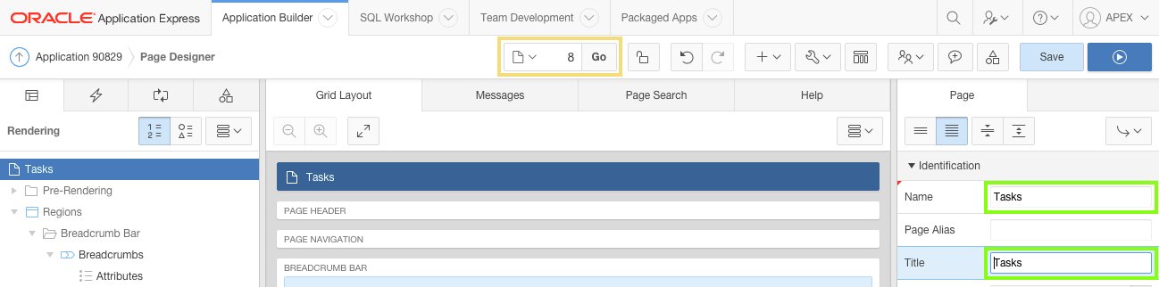Enter Page Attributes